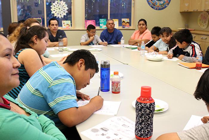 Families attend a St. Vincent de Paul Family Wellness Program class.