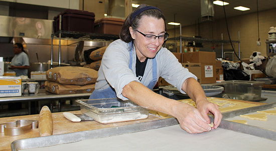 Mary making Christmas cookies!