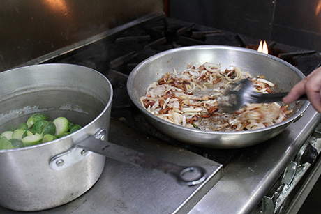 Cooking bacon on the stove