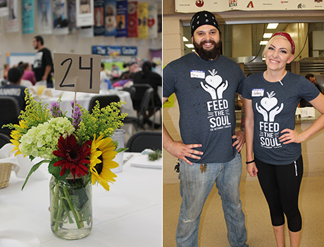 Fox Restaurant Concept staff serve familes at St. Vincent de Paul.