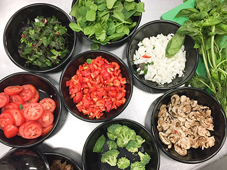 Farm-fresh vegetable frittata ingredients