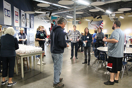 Bobby trains volunteers before breakfast at SVdP's downtown dining room.