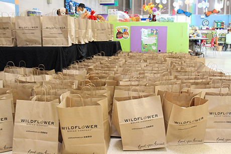 Wildflower Bread Co. handed out bags of free bread to dining room guests after the meal.