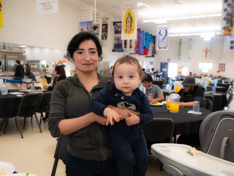 A mother and child in our Family Dining Room