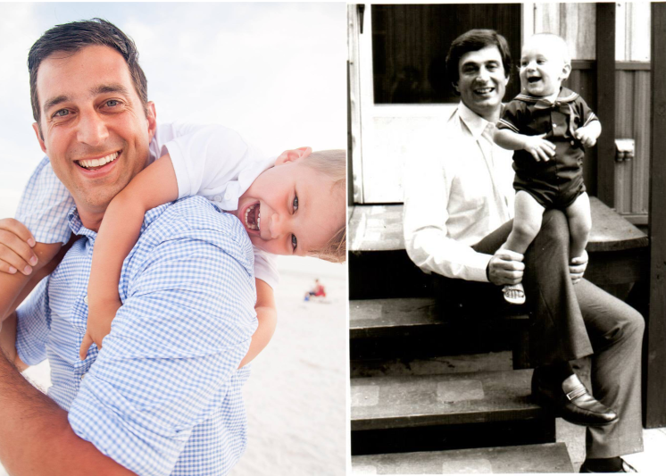 legacy-letter-side-by-side Blake and his son as well as Blake with his dad as a baby