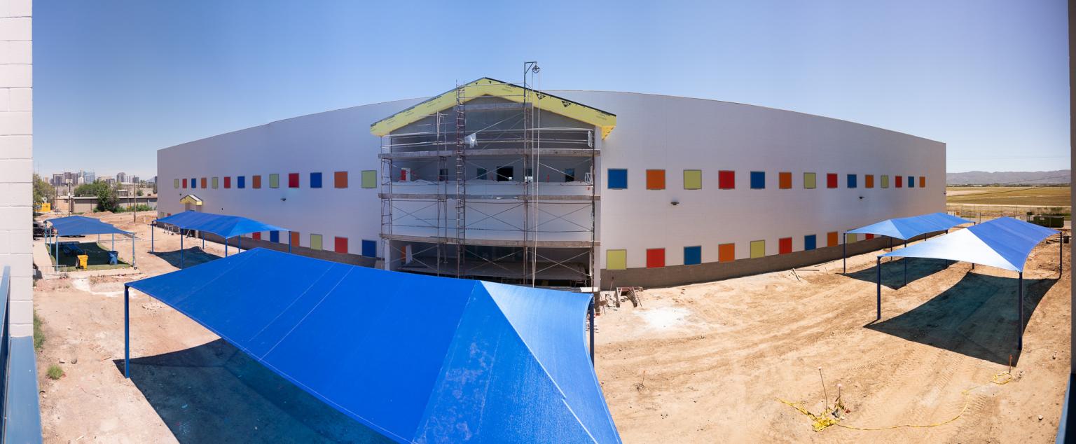 Panoramic view of new building at SVdP