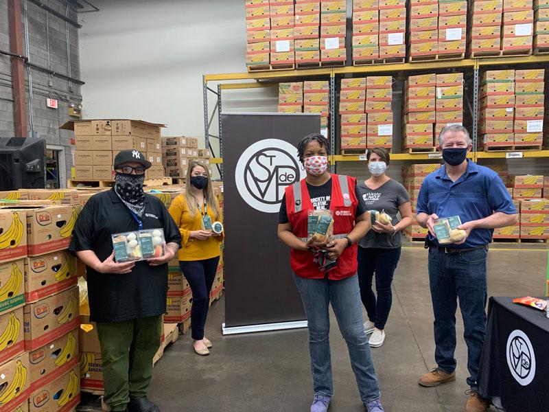 SVdP and Waste Not celebrate first food drop off from Waste Not's partnership with Starbucks