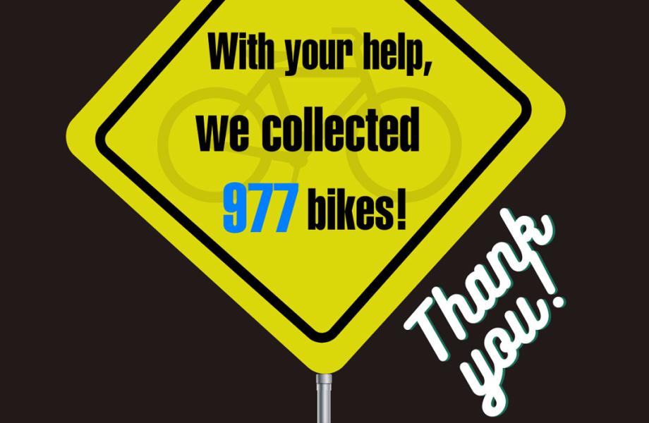 With your help, we collected 977 bikes!