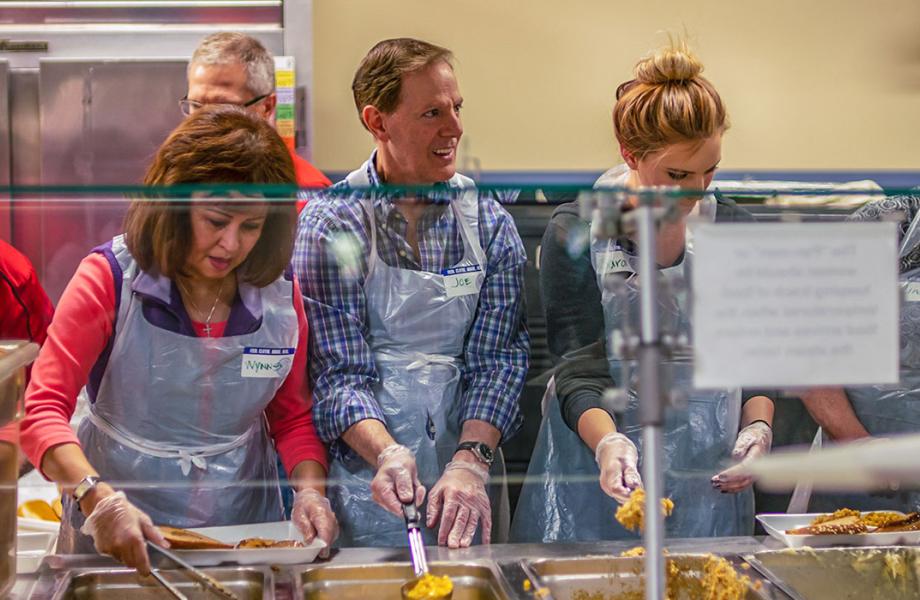 Serving Thanksgiving meal at SVdP's Phoenix Dining Room