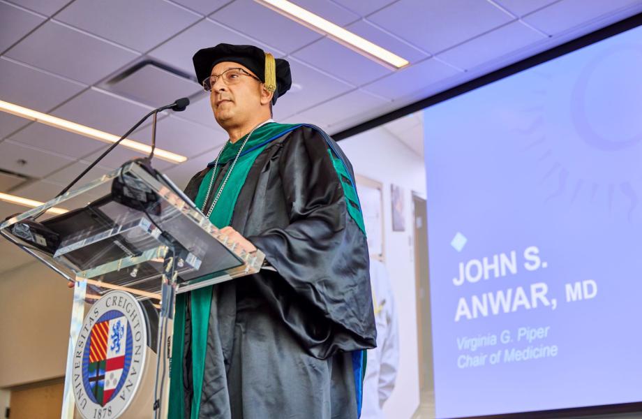 Dr. John Anwar at Creighton University's installation ceremony. (Photos by Adrian Baird of Phoenix) Dr. John Anwar at Creighton University's installation ceremony. (Photos by Adrian Baird of Phoenix)