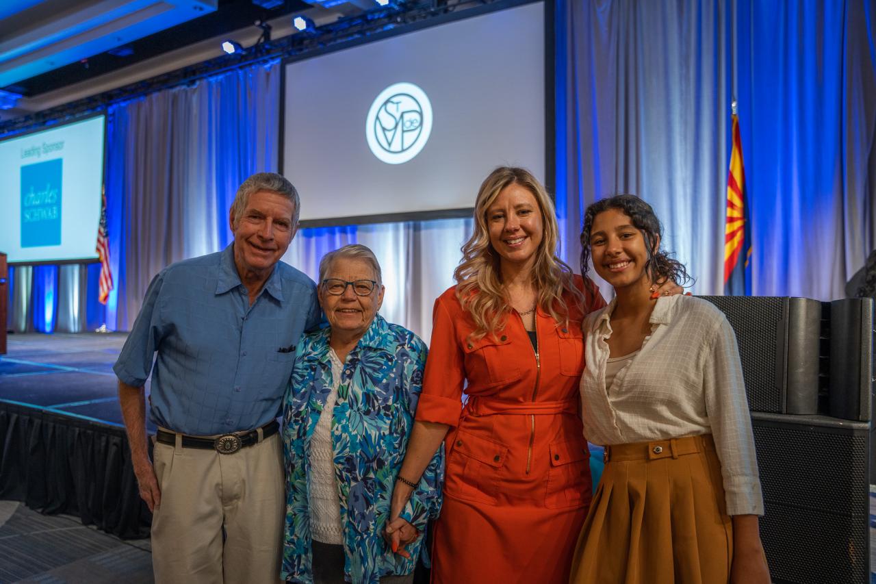 Pete and Mary Ann Kneip, Andrea Allison and her daughter, Amiyah