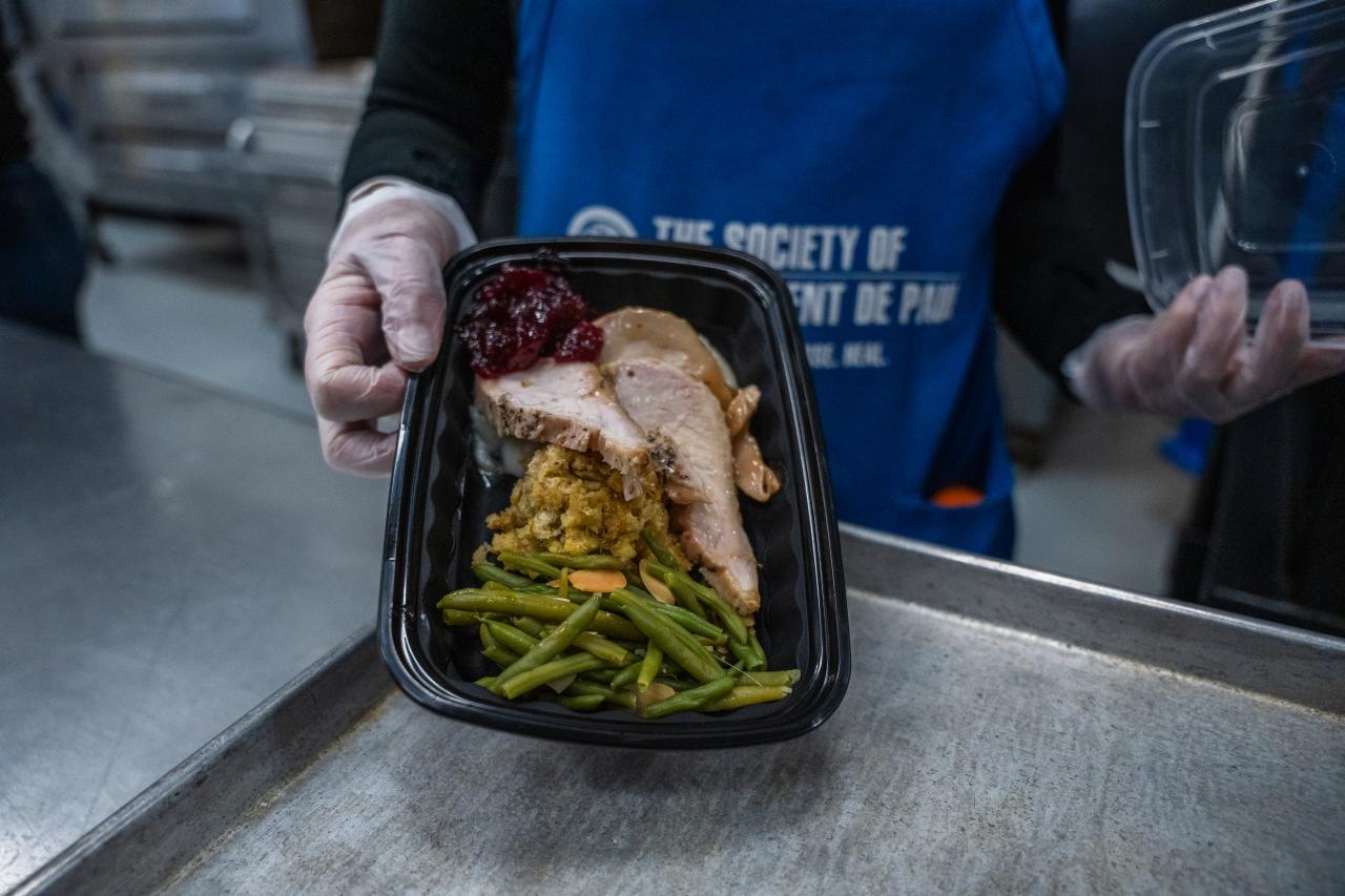 Thanksgiving plate of food 