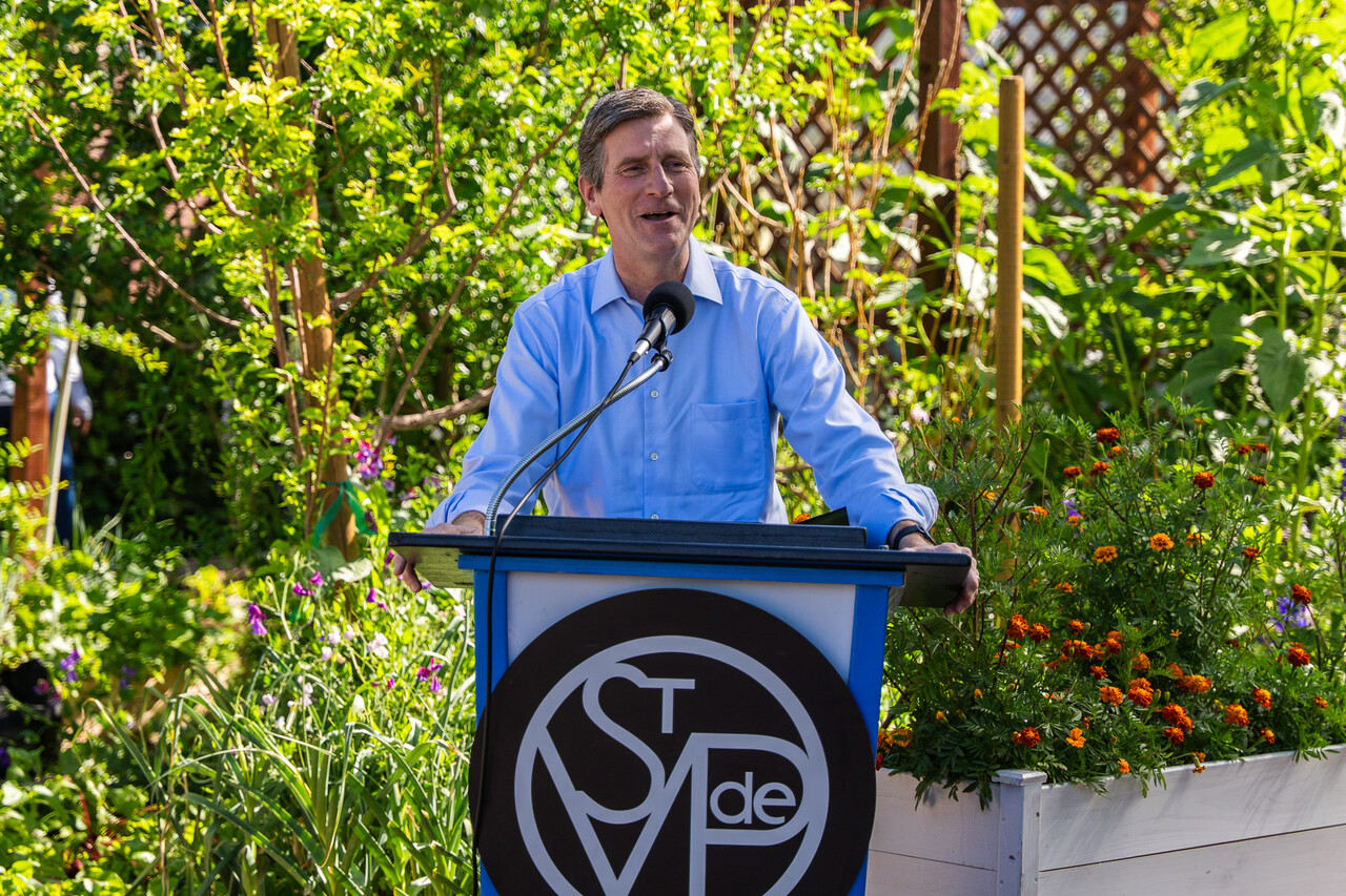 Congressman Stanton delivers a speech before presenting the commendation.